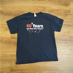 VTG Gildan 60 Years and Many More Cheers! Adult Large Shirt Birthday Celebration